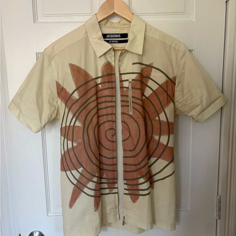 Jacquemus Cream and Brown Sunburst Shirt